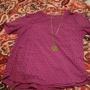 Banana Republic purple circle blouse